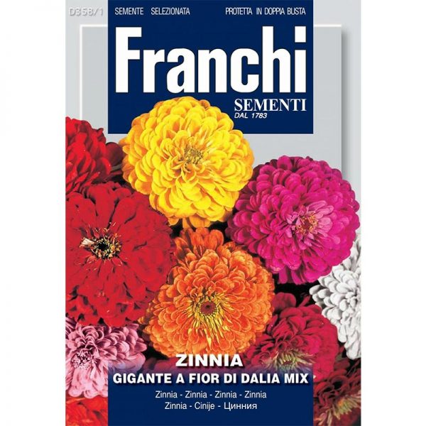 Franchi Zinnia Gigante A Fior Di Dalia Mix Premium Quality Seeds